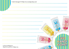 プリント素材 レターセット アイスキャンディゴースト