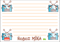 プリント素材 レターセット ロボットミカ